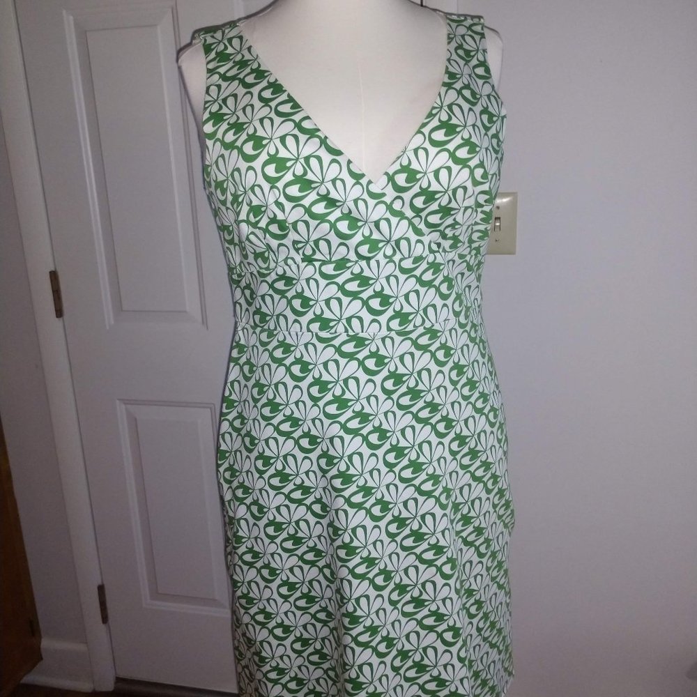 Green and white print Spense Dress size 12